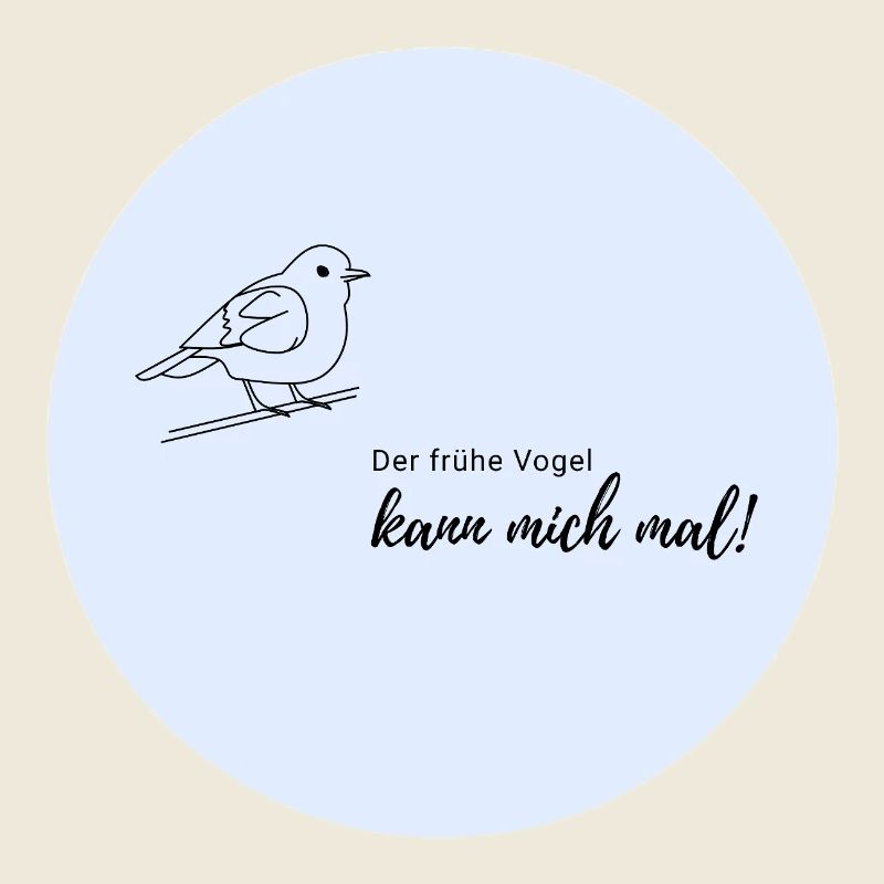 Früher Vogel Motiv auf Hellblau