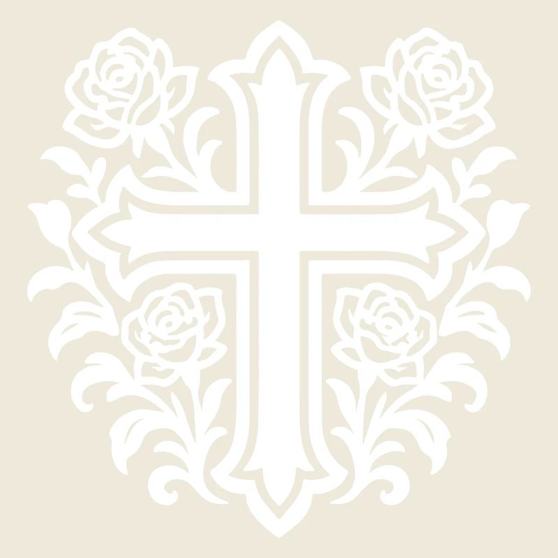Roses à symbole de croix