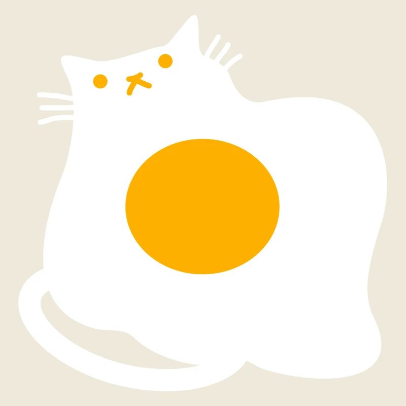 Funny Cat as Fried Egg Cooking Chef