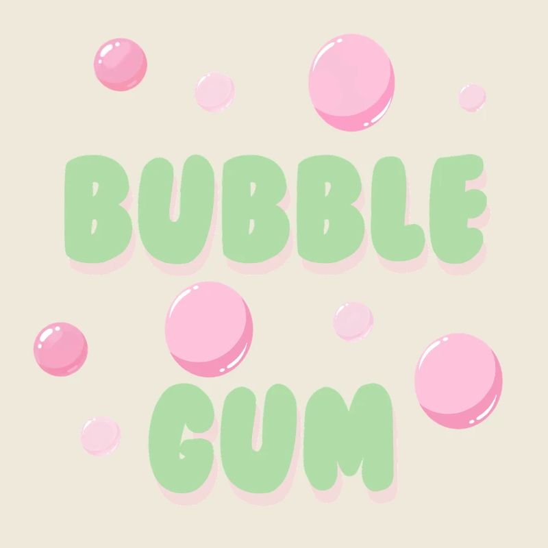 Bubble Gum Pastel Retro Typography
