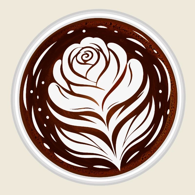 Latte Art Rose Cappuccino Design 