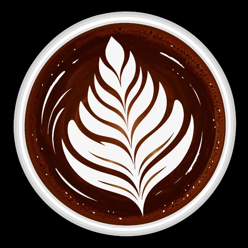 Latte Art Leaf Cappuccino Design