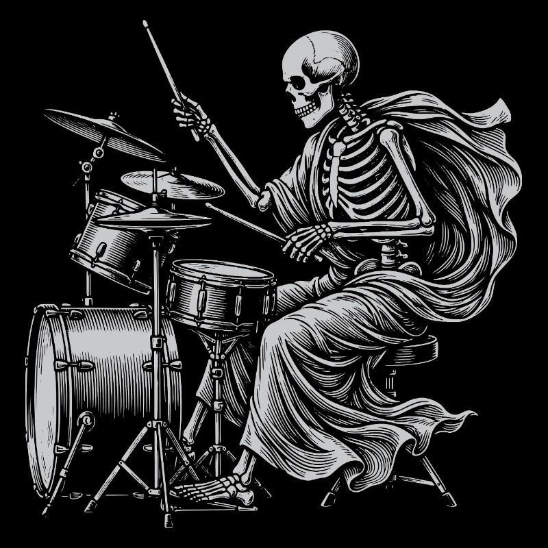 Skeleton Drummer with Cape