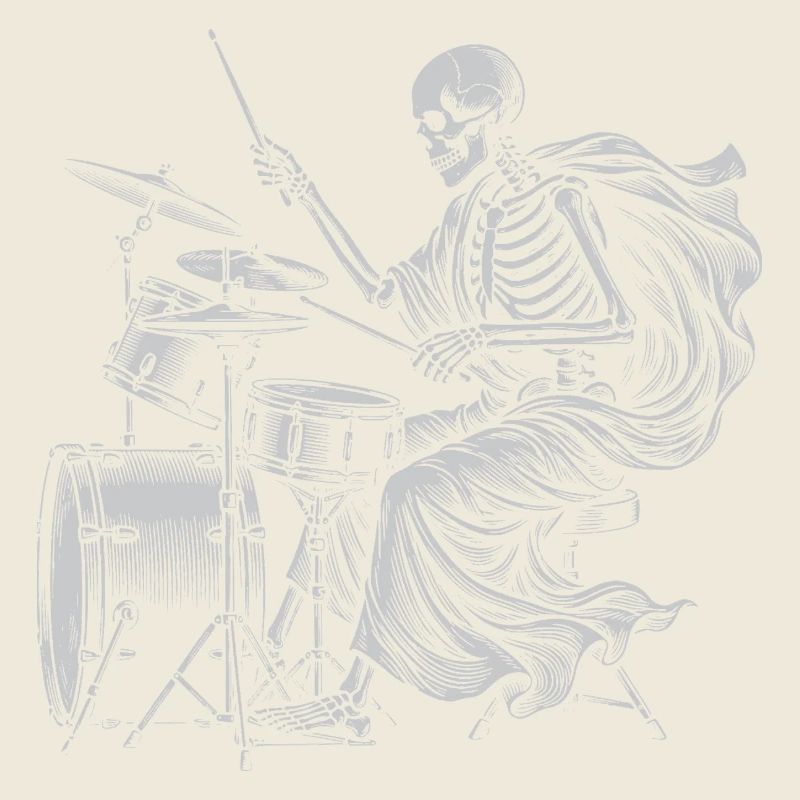 Skelett-Trommler mit Cape