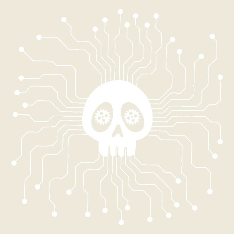 Microprocessor Skull (White)