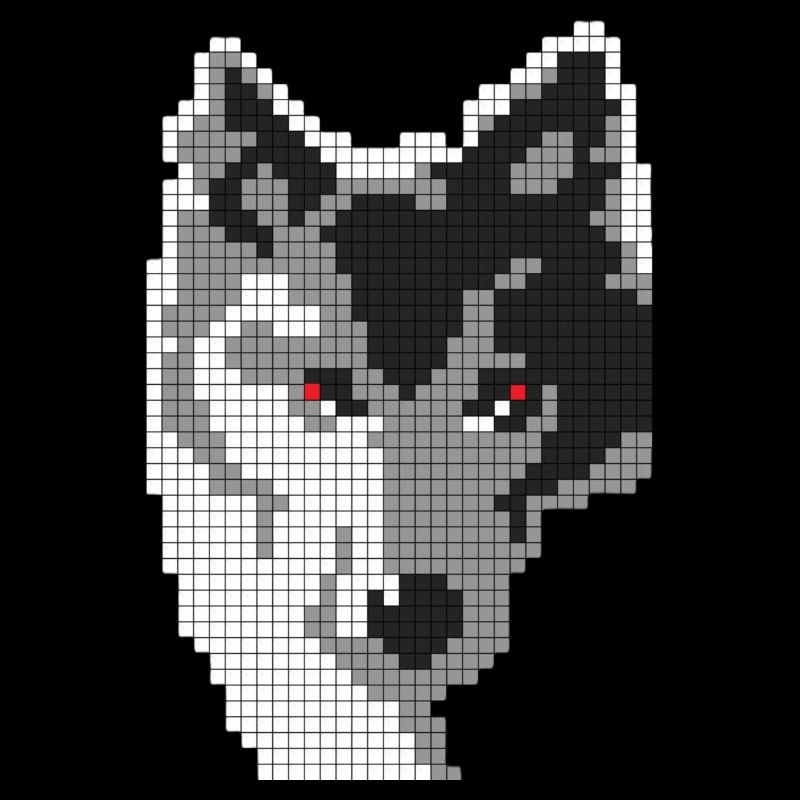 Grauer Wolf in Form eines Pixel Classic T-Shirts