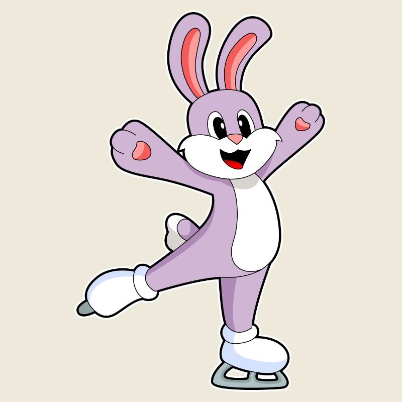 Lapin patins à glace