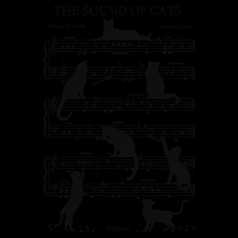 Chats musical notes black