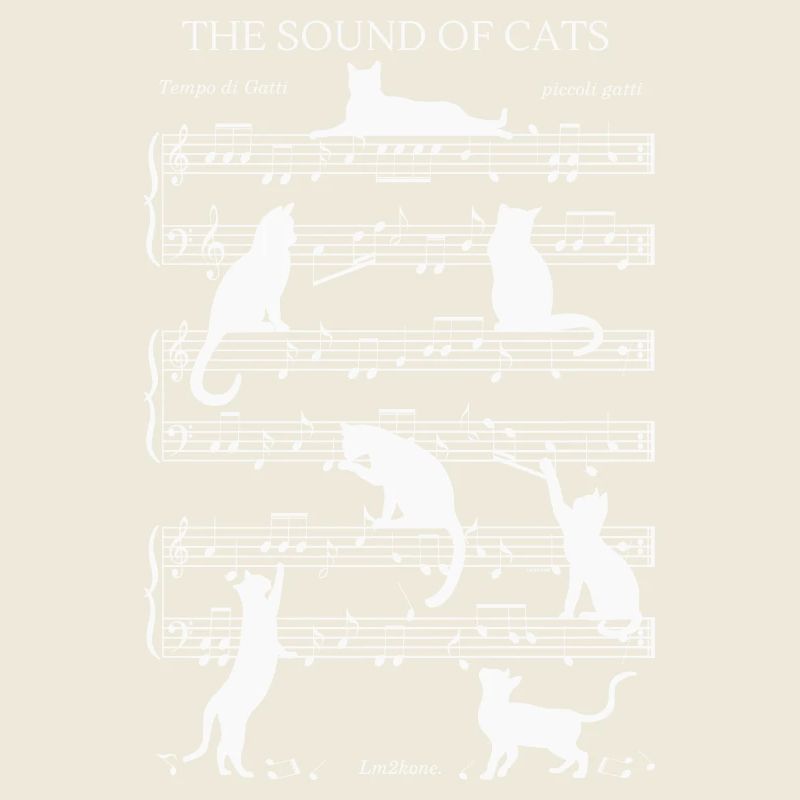 Chats musical notes - thème blanc