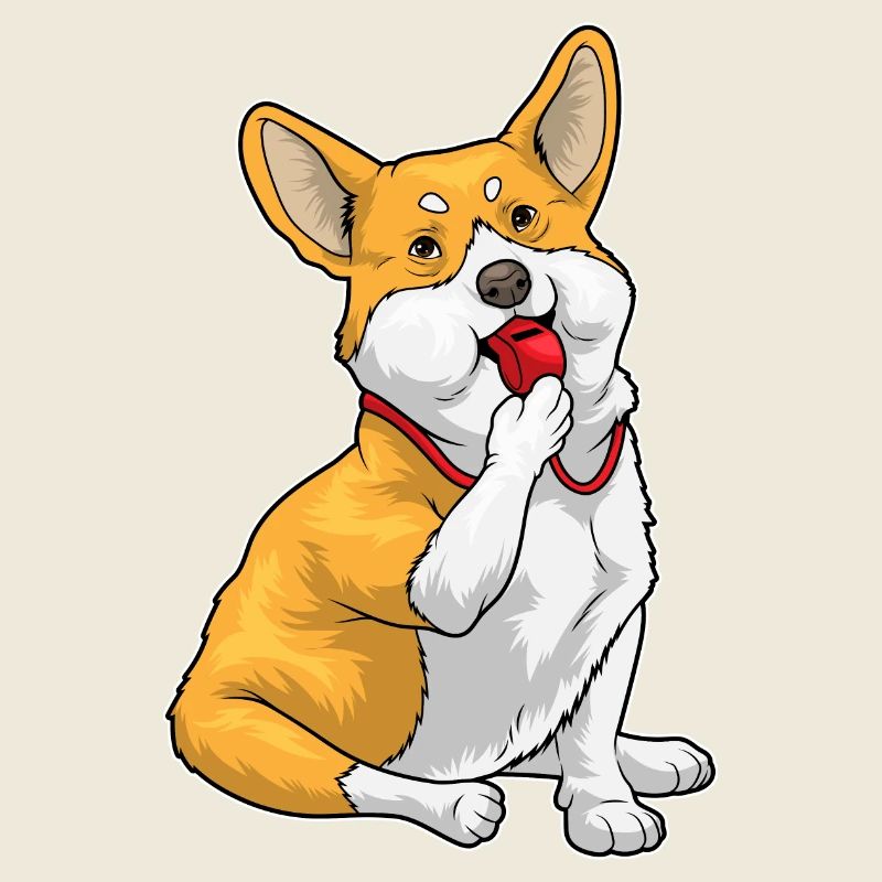 Corgi Schiedsrichter Pfeife