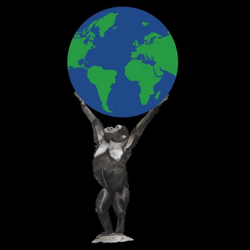 Monkey Earth Globe Ape Love Chimpanzee