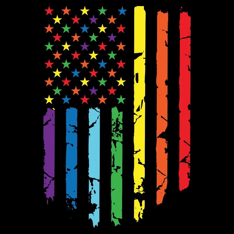Rainbow flag with star pattern