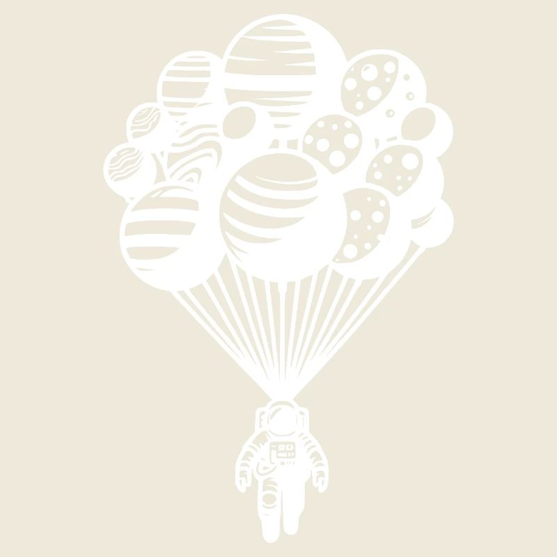 Astronaut im Kosmos mit schwebenden Planeten