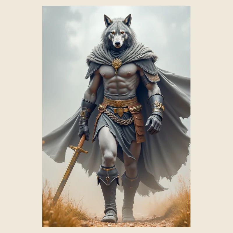 Wepwawet, wolfsköpfiger Gott, der ein Grab bewacht