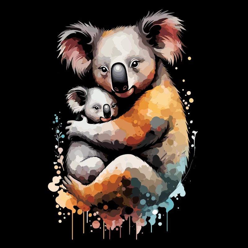 Aquarell-Koala mit Baby