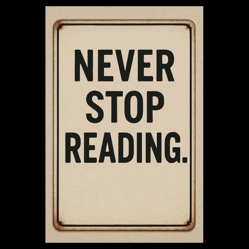 Never stop reading
