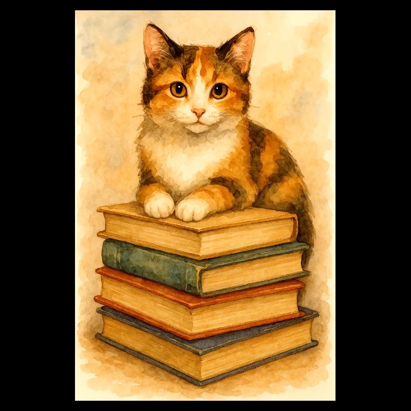 Katze und Bücher