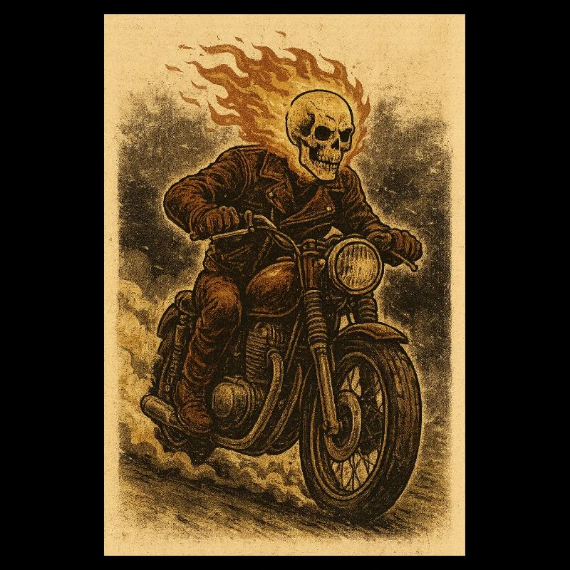 Ghost Rider dans un style vintage