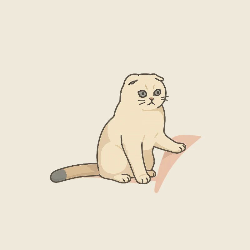 Cute Cat with a Melancholic Expression