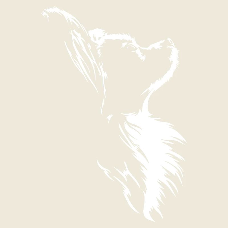 Papillon Silhouette Dog Portrait Wilsigns