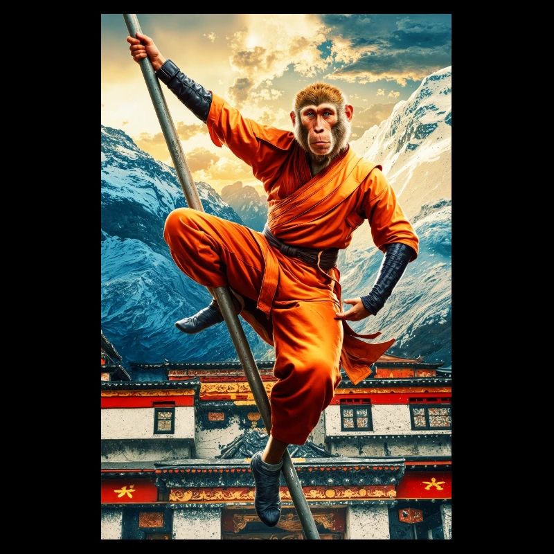 Singe humanoïde Moine Shaolin