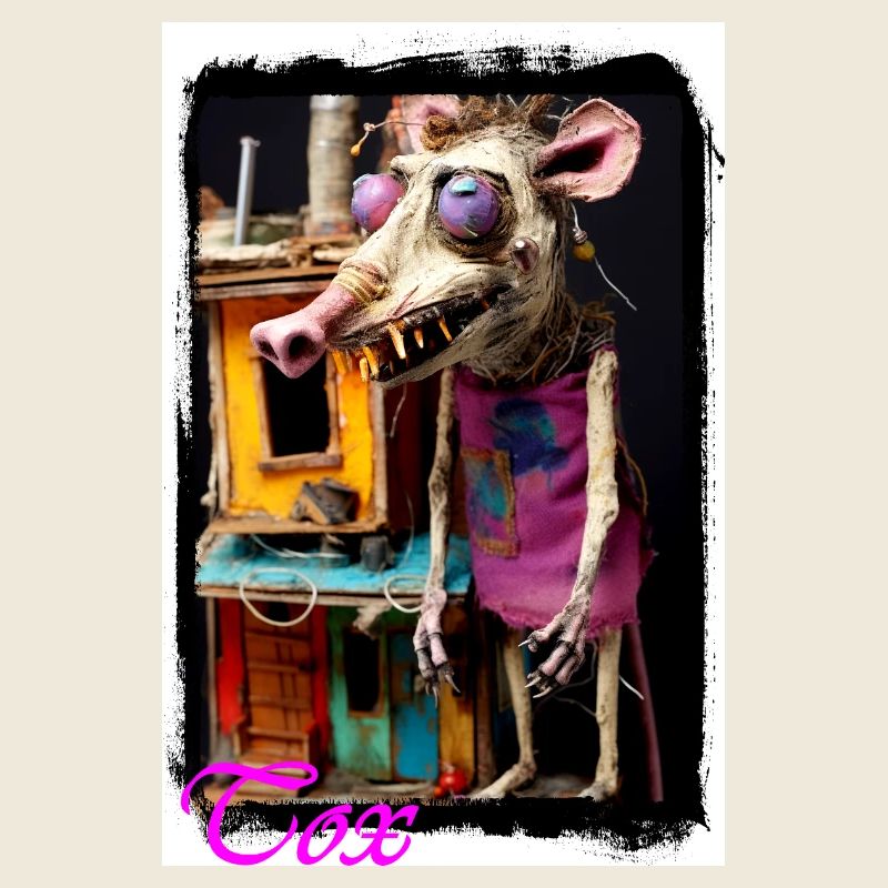 Poupée mascotte imaginative avec une robe colorée