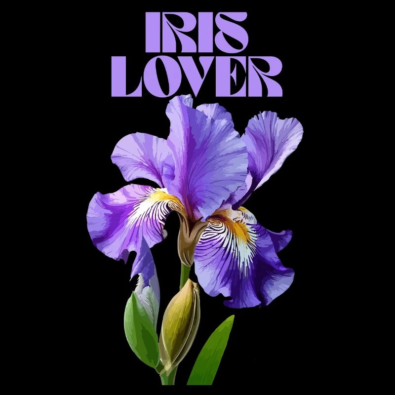Fleur d’iris violet design botanique