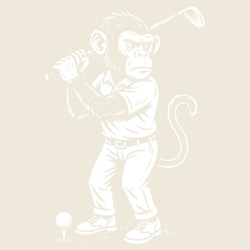 Chimp playing golf gift