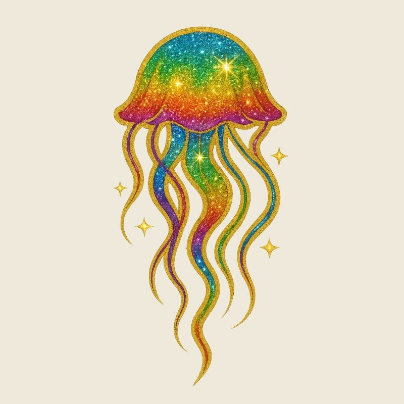 Rainbow Glitter Jellyfish