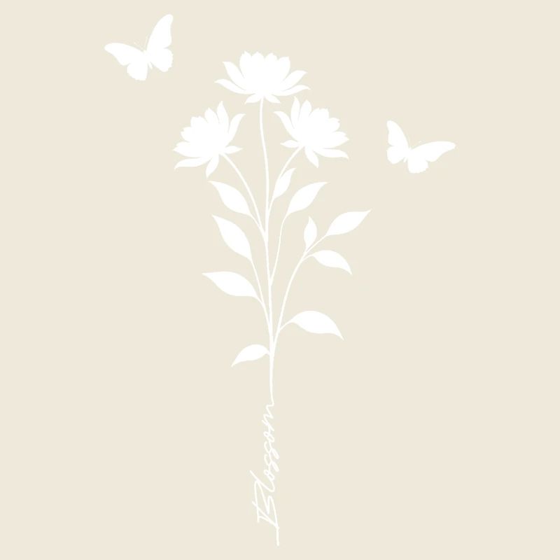 Florale Schmetterlinge Silhouette