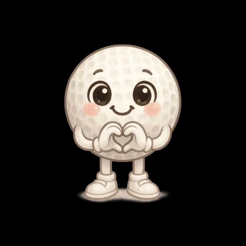 Cuddly Golf Ball Golfer Heart View