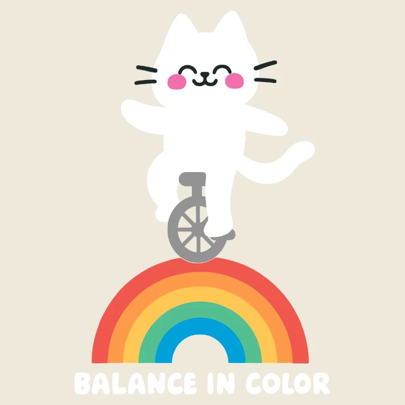 Cat Balances Rainbow