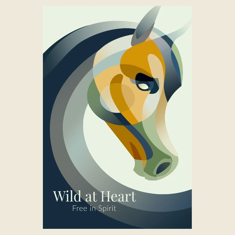 Affiche de cheval abstraite moderne