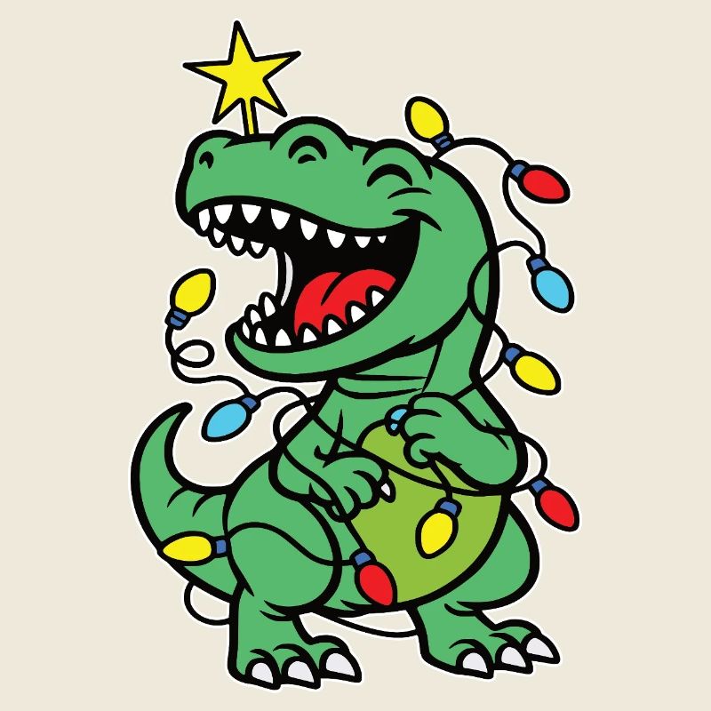 Imprimé élégant avec le sapin de Noël Dino « Tree Rex »