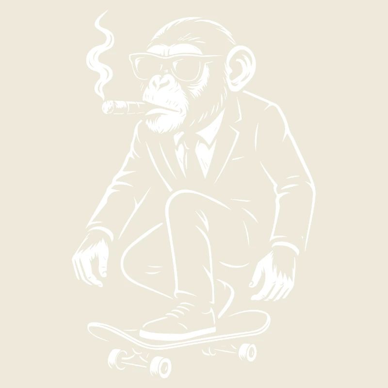 Dapper Monkey sur Skateboard
