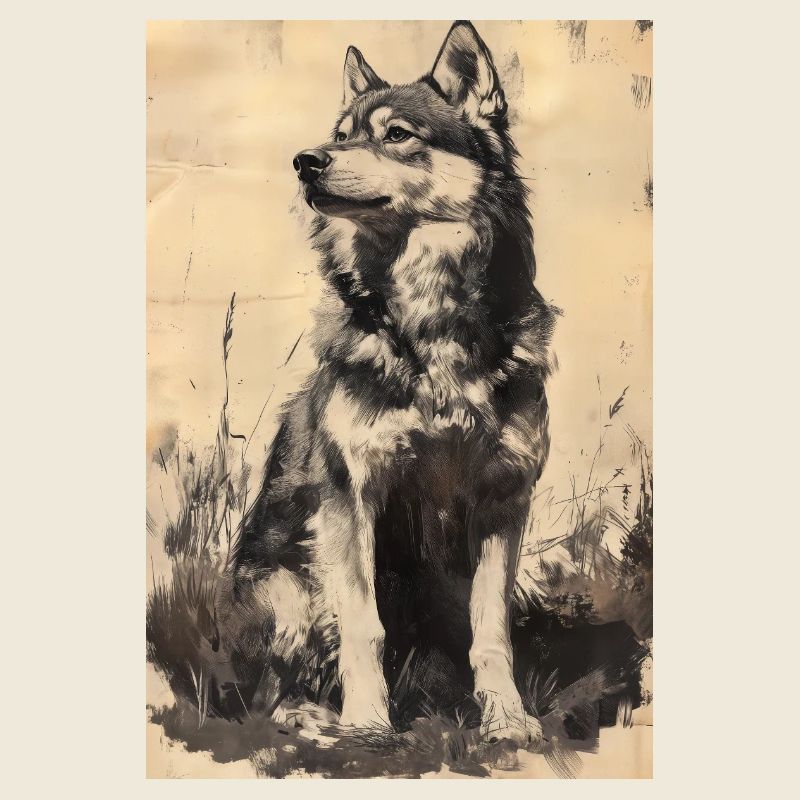 Illustration eines Wolfes