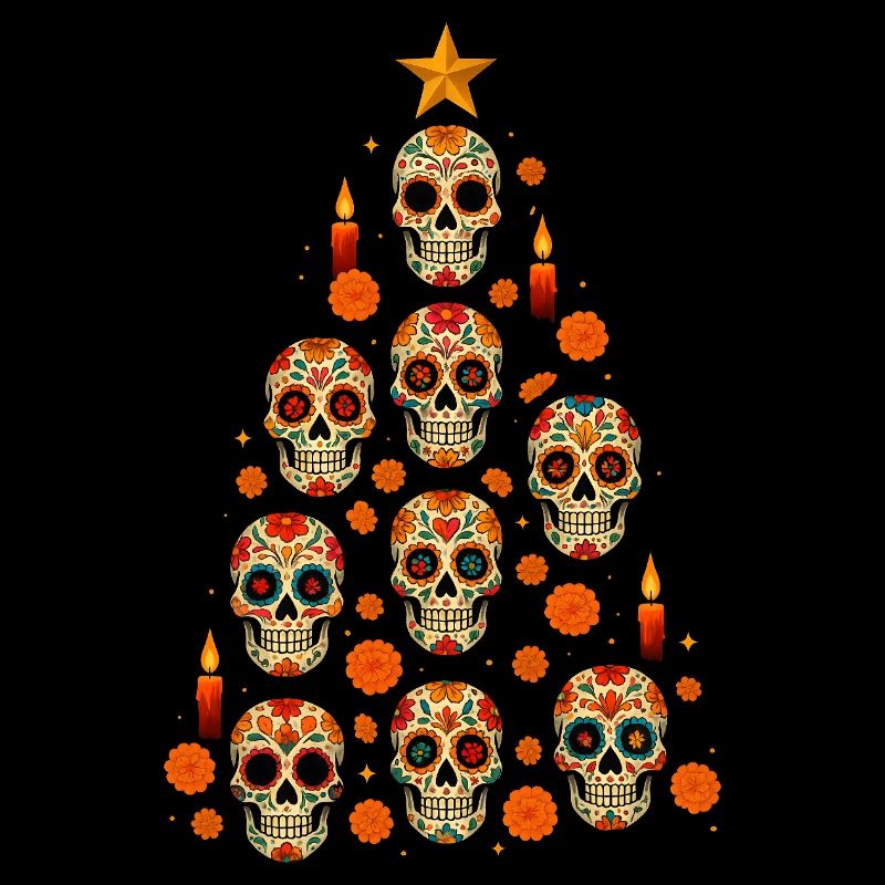 Conception d’arbre de Noël crâne en sucre