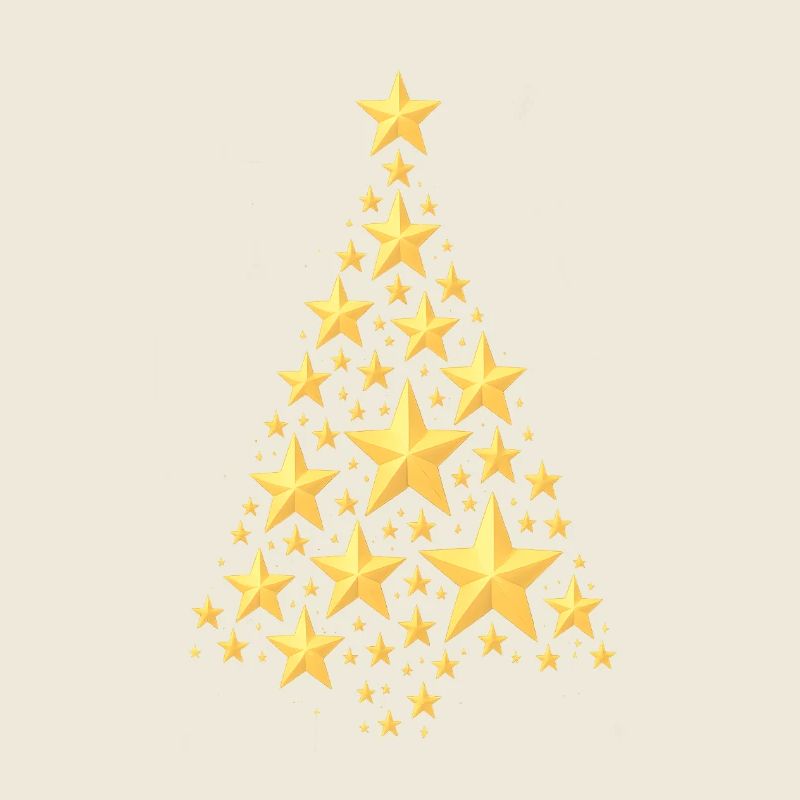 Golden Starry Christmas Tree
