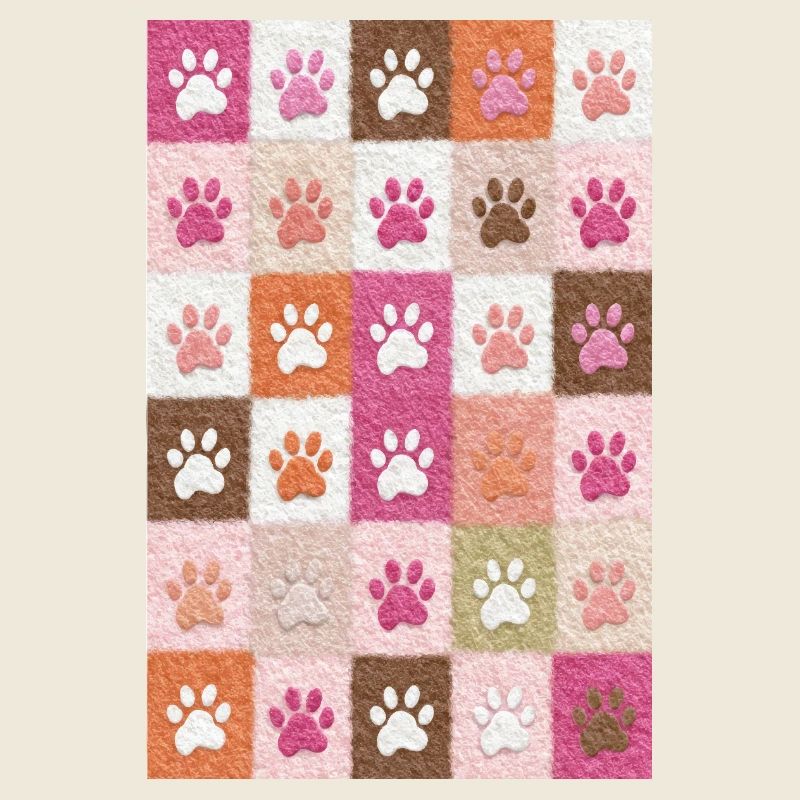 Pfotenabdruck-Patchwork-Plüschfelder