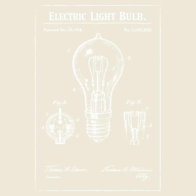 Plan vintage d’ampoule brevetée