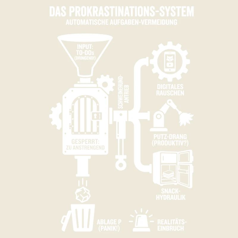 Infographie drôle du système de procrastination