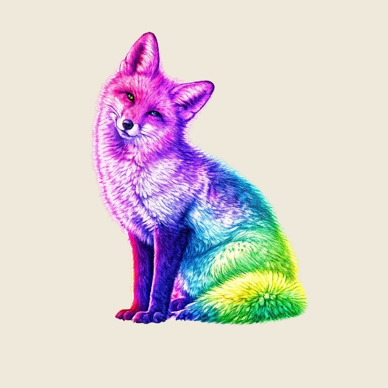 Regenbogenfuchs Farbkunst