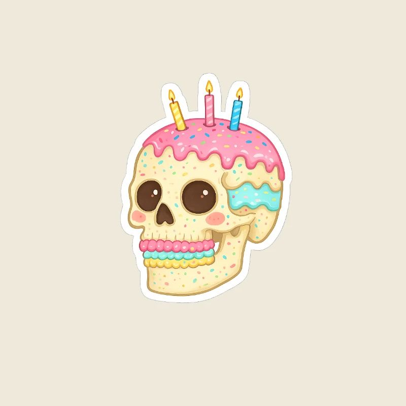 Kawaii-Kuchen-Totenschädel-Geburtstag