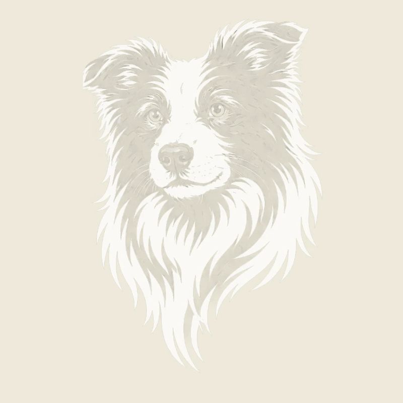 Border Collie Head – Minimal Line Art