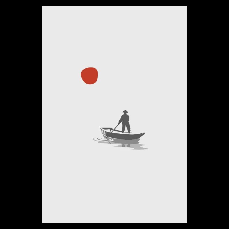 Eaux calmes – Scène de bateaux minimalistes