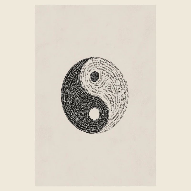 Typographie Yin Yang : Équilibre texturé