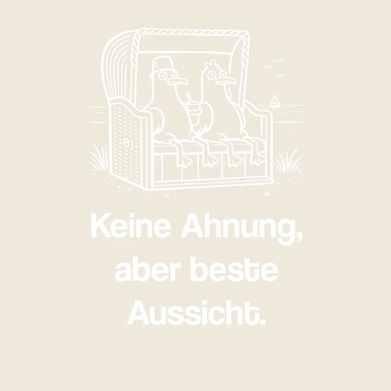 Keine Ahnung Beste Aussicht Strandkorb Möwen