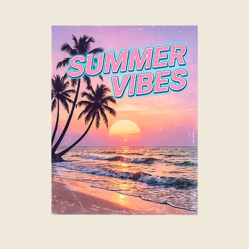 Sommervibes Retro Sunset Beach