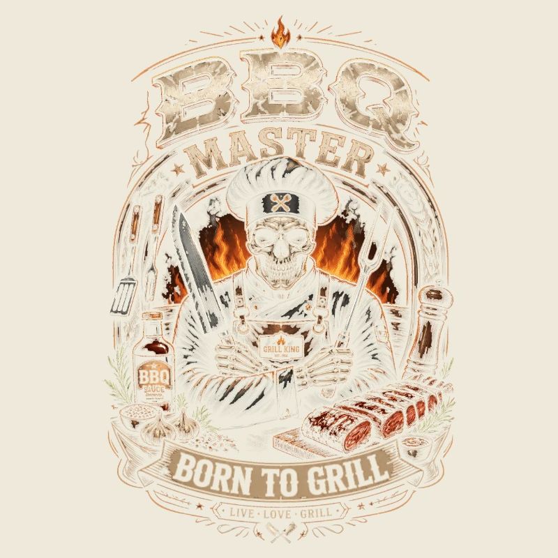 Master BBQ Skeleton Grill - Barbecue humor