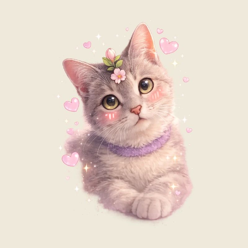 Floral kitten